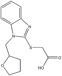 2-{[1-(oxolan-2-ylmethyl)-1H-1,3-benzodiazol-2-yl]sulfanyl}acetic acid 结构式