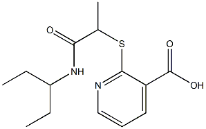 2-{[1-(pentan-3-ylcarbamoyl)ethyl]sulfanyl}pyridine-3-carboxylic acid Structure