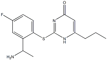 2-{[2-(1-aminoethyl)-4-fluorophenyl]sulfanyl}-6-propyl-1,4-dihydropyrimidin-4-one,,结构式