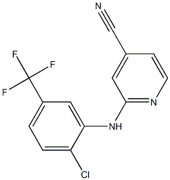 2-{[2-chloro-5-(trifluoromethyl)phenyl]amino}pyridine-4-carbonitrile Struktur