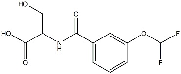 2-{[3-(difluoromethoxy)phenyl]formamido}-3-hydroxypropanoic acid,,结构式