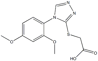 2-{[4-(2,4-dimethoxyphenyl)-4H-1,2,4-triazol-3-yl]sulfanyl}acetic acid Struktur