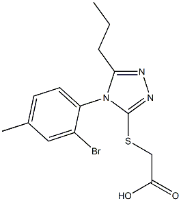 2-{[4-(2-bromo-4-methylphenyl)-5-propyl-4H-1,2,4-triazol-3-yl]sulfanyl}acetic acid,,结构式