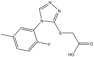 2-{[4-(2-fluoro-5-methylphenyl)-4H-1,2,4-triazol-3-yl]sulfanyl}acetic acid Struktur