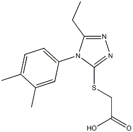 2-{[4-(3,4-dimethylphenyl)-5-ethyl-4H-1,2,4-triazol-3-yl]sulfanyl}acetic acid Struktur