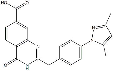 2-{[4-(3,5-dimethyl-1H-pyrazol-1-yl)phenyl]methyl}-4-oxo-3,4-dihydroquinazoline-7-carboxylic acid