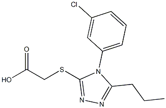 2-{[4-(3-chlorophenyl)-5-propyl-4H-1,2,4-triazol-3-yl]sulfanyl}acetic acid,,结构式