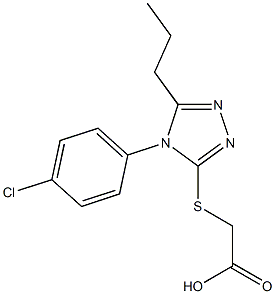 2-{[4-(4-chlorophenyl)-5-propyl-4H-1,2,4-triazol-3-yl]sulfanyl}acetic acid 结构式