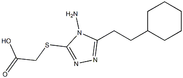 2-{[4-amino-5-(2-cyclohexylethyl)-4H-1,2,4-triazol-3-yl]sulfanyl}acetic acid,,结构式