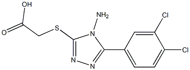 2-{[4-amino-5-(3,4-dichlorophenyl)-4H-1,2,4-triazol-3-yl]sulfanyl}acetic acid 化学構造式