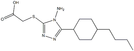 2-{[4-amino-5-(4-butylcyclohexyl)-4H-1,2,4-triazol-3-yl]sulfanyl}acetic acid 化学構造式