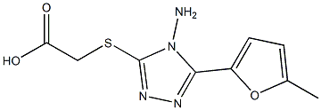2-{[4-amino-5-(5-methylfuran-2-yl)-4H-1,2,4-triazol-3-yl]sulfanyl}acetic acid 化学構造式