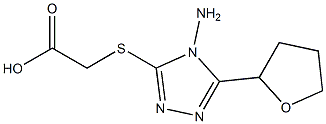 2-{[4-amino-5-(oxolan-2-yl)-4H-1,2,4-triazol-3-yl]sulfanyl}acetic acid,,结构式
