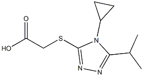 2-{[4-cyclopropyl-5-(propan-2-yl)-4H-1,2,4-triazol-3-yl]sulfanyl}acetic acid,,结构式