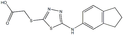 2-{[5-(2,3-dihydro-1H-inden-5-ylamino)-1,3,4-thiadiazol-2-yl]sulfanyl}acetic acid,,结构式