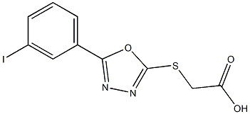 2-{[5-(3-iodophenyl)-1,3,4-oxadiazol-2-yl]sulfanyl}acetic acid Struktur