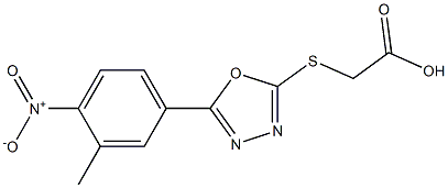 2-{[5-(3-methyl-4-nitrophenyl)-1,3,4-oxadiazol-2-yl]sulfanyl}acetic acid,,结构式