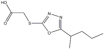 2-{[5-(pentan-2-yl)-1,3,4-oxadiazol-2-yl]sulfanyl}acetic acid,,结构式