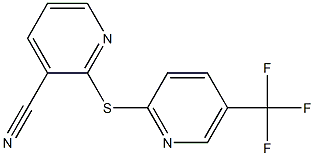 2-{[5-(trifluoromethyl)pyridin-2-yl]sulfanyl}pyridine-3-carbonitrile,,结构式
