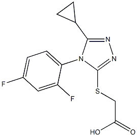 2-{[5-cyclopropyl-4-(2,4-difluorophenyl)-4H-1,2,4-triazol-3-yl]sulfanyl}acetic acid 结构式