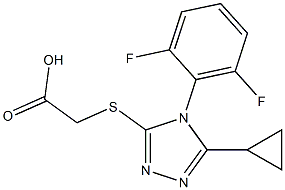 2-{[5-cyclopropyl-4-(2,6-difluorophenyl)-4H-1,2,4-triazol-3-yl]sulfanyl}acetic acid Struktur