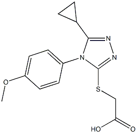 2-{[5-cyclopropyl-4-(4-methoxyphenyl)-4H-1,2,4-triazol-3-yl]sulfanyl}acetic acid,,结构式