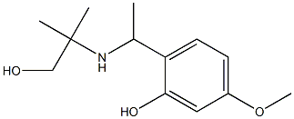 2-{1-[(1-hydroxy-2-methylpropan-2-yl)amino]ethyl}-5-methoxyphenol Struktur
