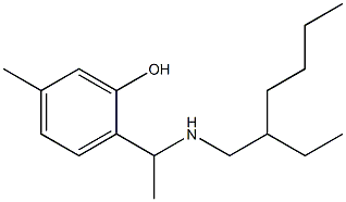 2-{1-[(2-ethylhexyl)amino]ethyl}-5-methylphenol Struktur