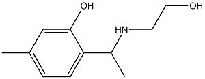 2-{1-[(2-hydroxyethyl)amino]ethyl}-5-methylphenol 化学構造式