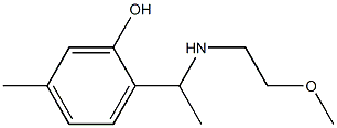 2-{1-[(2-methoxyethyl)amino]ethyl}-5-methylphenol Struktur