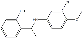 2-{1-[(3-chloro-4-methoxyphenyl)amino]ethyl}phenol,,结构式