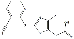2-{2-[(3-cyanopyridin-2-yl)sulfanyl]-4-methyl-1,3-thiazol-5-yl}acetic acid 化学構造式