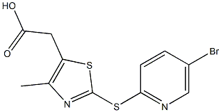 2-{2-[(5-bromopyridin-2-yl)sulfanyl]-4-methyl-1,3-thiazol-5-yl}acetic acid Struktur