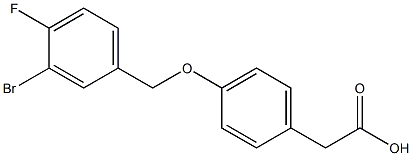 2-{4-[(3-bromo-4-fluorophenyl)methoxy]phenyl}acetic acid Struktur