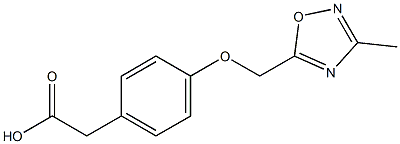 2-{4-[(3-methyl-1,2,4-oxadiazol-5-yl)methoxy]phenyl}acetic acid 化学構造式