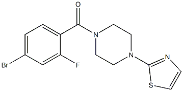 2-{4-[(4-bromo-2-fluorophenyl)carbonyl]piperazin-1-yl}-1,3-thiazole