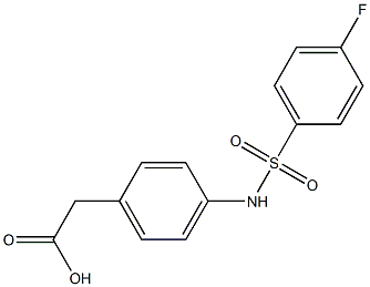 2-{4-[(4-fluorobenzene)sulfonamido]phenyl}acetic acid Struktur
