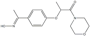 2-{4-[1-(hydroxyimino)ethyl]phenoxy}-1-(morpholin-4-yl)propan-1-one,,结构式