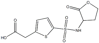 2-{5-[(2-oxooxolan-3-yl)sulfamoyl]thiophen-2-yl}acetic acid 化学構造式