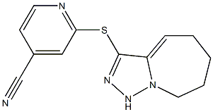 2-{5H,6H,7H,8H,9H-[1,2,4]triazolo[3,4-a]azepin-3-ylsulfanyl}pyridine-4-carbonitrile 化学構造式