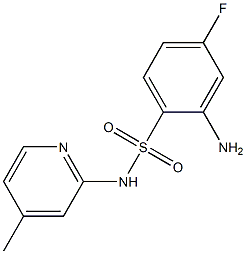 2-amino-4-fluoro-N-(4-methylpyridin-2-yl)benzene-1-sulfonamide 化学構造式