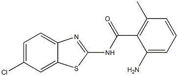 2-amino-N-(6-chloro-1,3-benzothiazol-2-yl)-6-methylbenzamide,,结构式