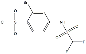 2-bromo-4-(difluoromethanesulfonamido)benzene-1-sulfonyl chloride Struktur