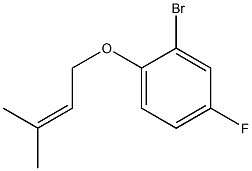 2-bromo-4-fluoro-1-[(3-methylbut-2-en-1-yl)oxy]benzene,,结构式