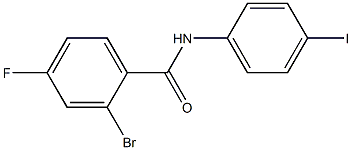 2-bromo-4-fluoro-N-(4-iodophenyl)benzamide 化学構造式