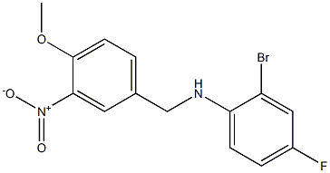 2-bromo-4-fluoro-N-[(4-methoxy-3-nitrophenyl)methyl]aniline Structure
