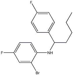 2-bromo-4-fluoro-N-[1-(4-fluorophenyl)pentyl]aniline Structure