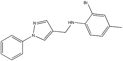 2-bromo-4-methyl-N-[(1-phenyl-1H-pyrazol-4-yl)methyl]aniline Structure