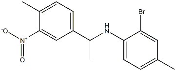 2-bromo-4-methyl-N-[1-(4-methyl-3-nitrophenyl)ethyl]aniline Struktur