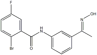 2-bromo-5-fluoro-N-{3-[1-(hydroxyimino)ethyl]phenyl}benzamide Struktur